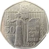 GB, 50p 2003, Votes For Women (Suffragette), Circulated, Choose Quantity