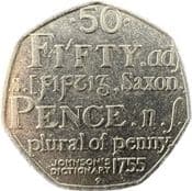GB, 50p 2005, Johnson's Dictionary, Circulated, Choose Quantity