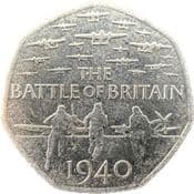 GB, 50p 2015, Battle of Britain (5th Portrait), Circulated, Choose Quantity