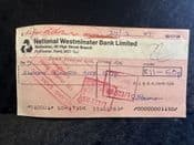 GB, Natwest Bank, 1977 Cancelled Cheque, VG, BKN2433