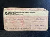 GB, Natwest Bank, 1977 Cancelled Cheque, VG, BKN2434