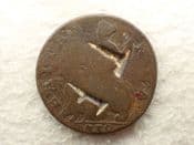 George II, Halfpenny 1739 (Crudely Stamped TF), Poor, CS13988