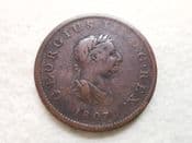 George III, Halfpenny 1807, AF Edge Knock, CS10406
