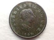 George III, Halfpenny 1807, AF Green Patina, CS12177