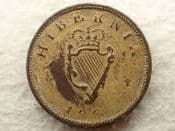 George III, Irish Halfpenny 1805 (Painted Gold), Fair, CS13989