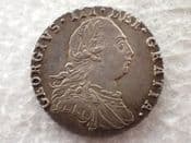 George III, Silver (.925), Sixpence 1787 (With Hearts), Dirty GVF, CS14205