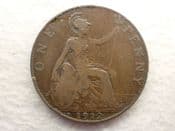 George V, One Penny 1912 H, Fair, CS12716
