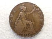 George V, One Penny 1912 H, Fair, CS12849