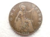 George V, One Penny 1912 H, Fair, CS12897