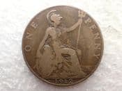 George V, One Penny 1912 H, Fair, CS14410