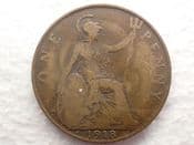 George V, One Penny 1918 H, Fair, CS12496