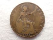 George V, One Penny 1919 H, Fair, CS12390