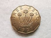 George VI, Brass Threepence 1937, AEF, CS10303