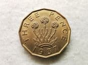 George VI, Brass Threepence 1937, AEF, CS10468