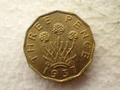 George VI, Brass Threepence 1937, AEF, CS14257