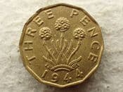 George VI, Brass Threepence 1944, AEF, CS14125