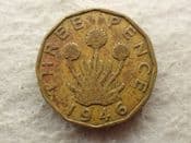George VI, Brass Threepence 1946 (Lower Mintage), Fair, CS13558