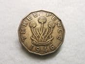George VI, Brass Threepence 1949 (Scarcer Year), F, CS10140