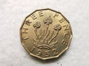 George VI, Brass Threepence 1952, AEF, CS11763