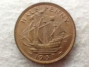 George VI, Halfpenny 1937, AEF, CS13720
