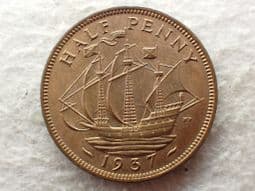 George VI, Halfpenny 1937, AEF, CS13720