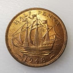 George VI, Halfpenny 1948, AUNC, CS735