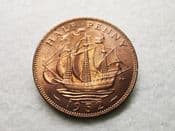 George VI, Halfpenny 1952, AUNC, CS7831