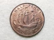 George VI, Halfpenny 1952, EF, CS11807