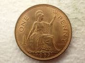 George VI, One Penny 1937, EF, CS14252