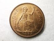 George VI, One Penny 1937, GEF Stain, CS7487