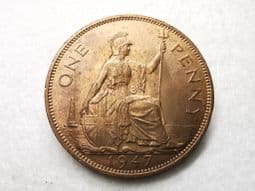 George VI, One Penny 1947, AUNC, CS7173
