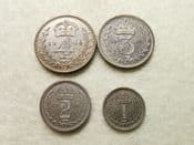 George VI, Silver (.500), 4 Coin Maundy Set 1946, UNC, CS8265
