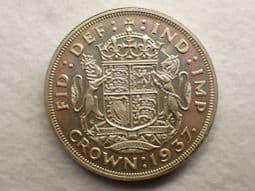 George VI, Silver (.500), Crown 1937 (Coronation), Unc Ex Proof, CS12242