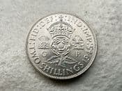 George VI, Silver (.500), Florin 1945, GVF, CS11424