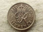 George VI, Sixpence 1951, AEF, CS14146