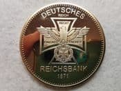 German Bank, Modern Gold Plated Medal, UNC, CS10975