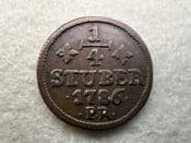 German States, Jülich-Berg, 1/4 Stuber 1786 PR, GVF, CS11521