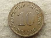 Germany, 10 Pfennig 1876 H, VF, CS14020