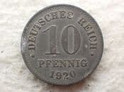 Germany, 10 Pfennig 1920, F, CS13605