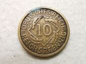 Germany, 10 Reichspfennig 1924 J, F, CS10456