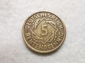 Germany, 5 Rentenpfennig 1924 J, AF, CS11699