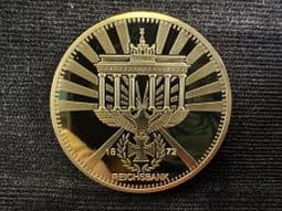 Germany, Modern Fantasy Reichsbank Gold Plated Medal Dated 1872, No COA, OS2101
