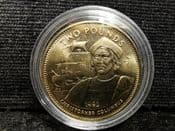 Gibraltar, 1992 £2 Coin (Christopher Columbus), AUNC, OS1075