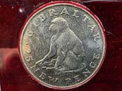 Gibraltar, 25 Pence 1971 (Barbary Ape), EF in Tatty Case, OS2061