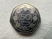 Gibraltar, 50 Pence 1988 (Candytuft Flowers), EF, CS11422