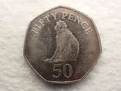 Gibraltar, 50 Pence 2016 (Barbary Ape), VF, CS12675