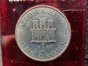 Gibraltar, Crown 1967 (Castle & Key), EF in Tatty Case, OS2064
