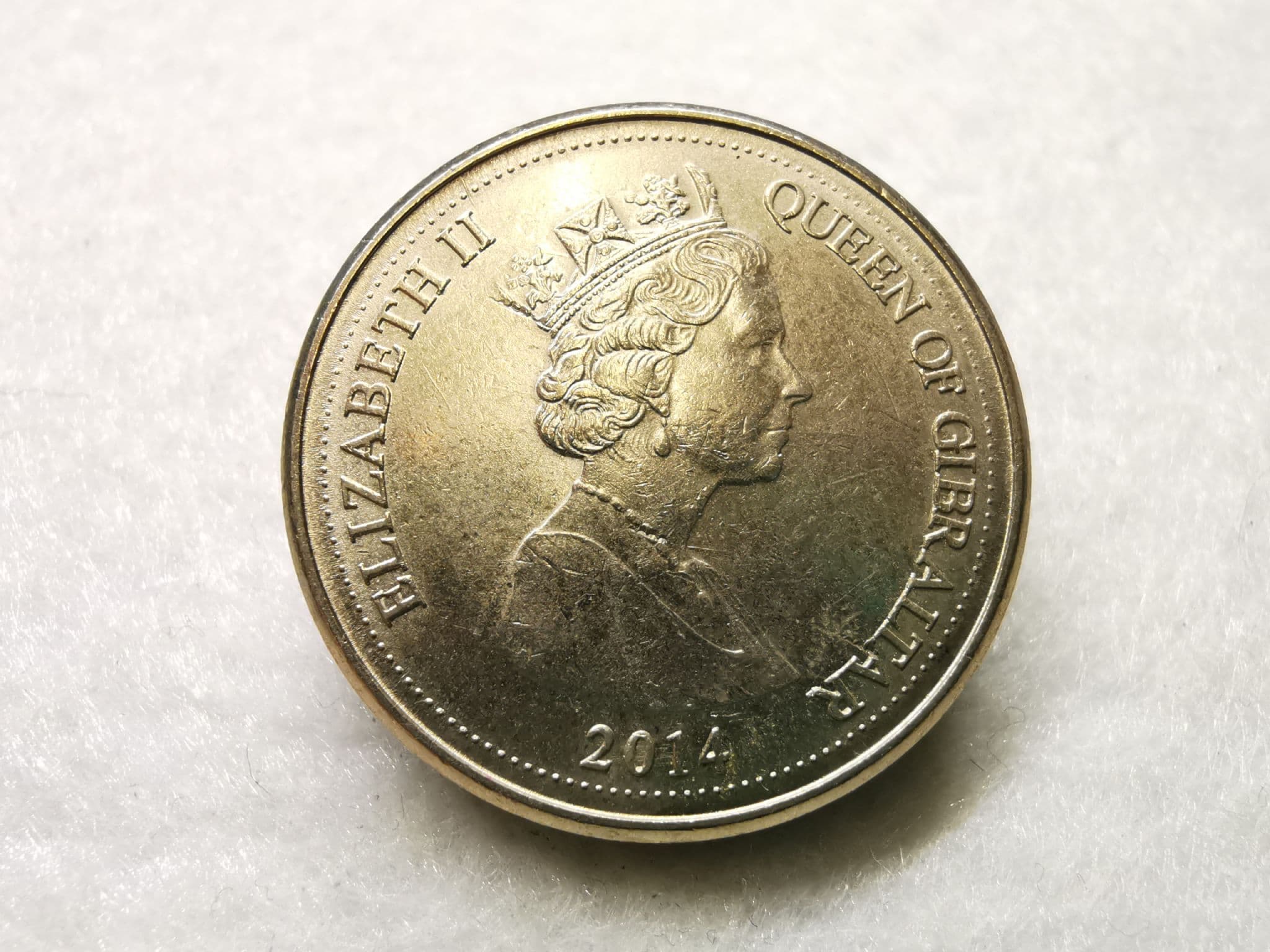 残1。スリーピングドラゴン　イギリス製 Gibraltar One Pound 2014 Dragon Tree VF CS7987