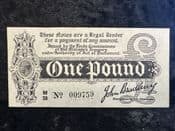 Great Britain, £1, Bradbury, 1st Issue 1914 (M28), AVF, BKN2560