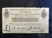 Great Britain, £1, Bradbury, 2nd Issue 1914 (Z40), AF Ragged Edges, BKN2557
